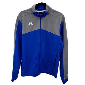 Under Armour Mens Loose Fit Full-Zip Jacket Blue/Gray Size M